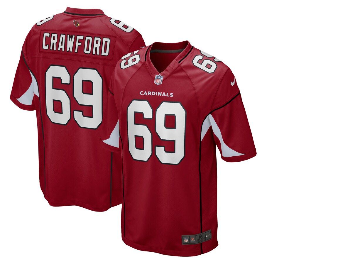 Men Arizona Cardinals 69 Jack Crawford Nike Cardinal Game NFL Jersey